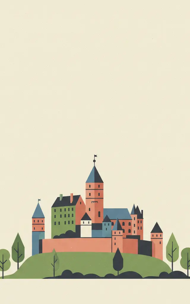 Wartburg Castle — illustrated travel poster