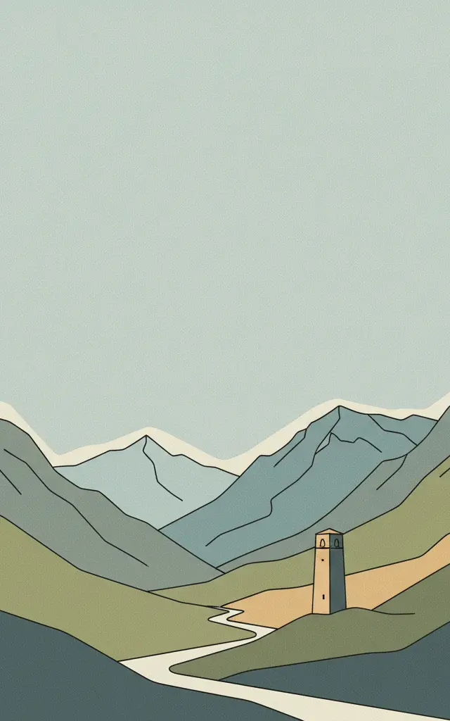 Western Caucasus — illustrated travel poster