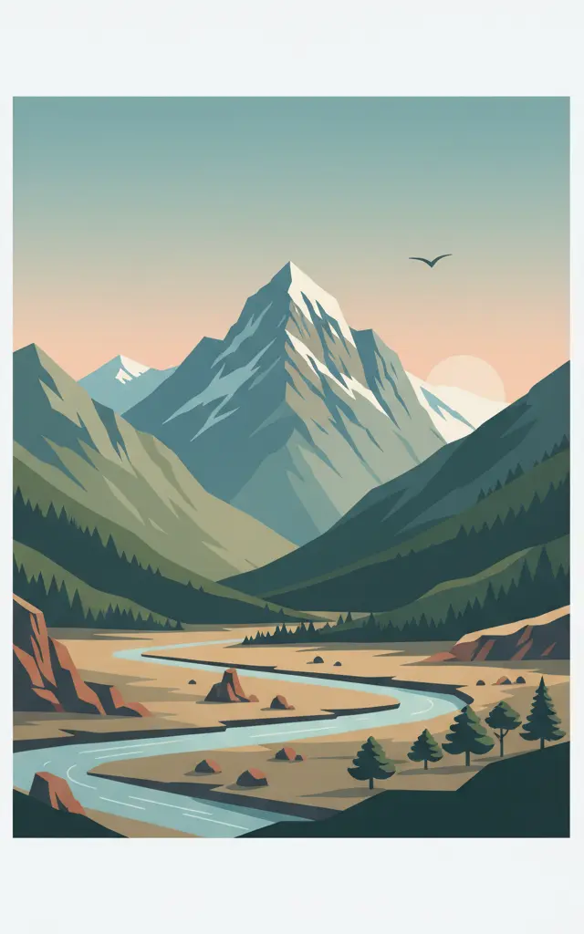 Western Tien-Shan — illustrated travel poster