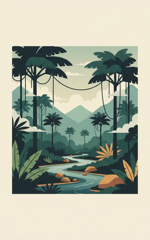 Wet Tropics of Queensland — illustrated travel poster