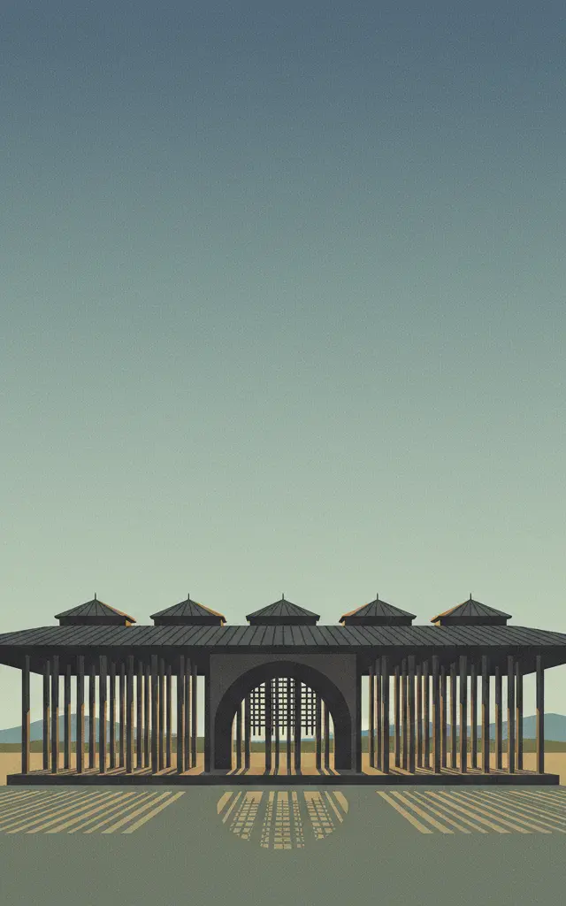 Wooden Hypostyle Mosques of Medieval Anatolia — illustrated travel poster