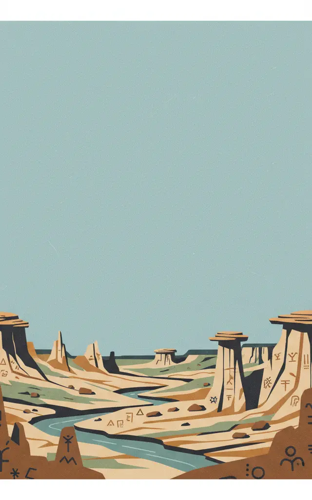 Writing-on-Stone / Áísínai’pi — illustrated travel poster