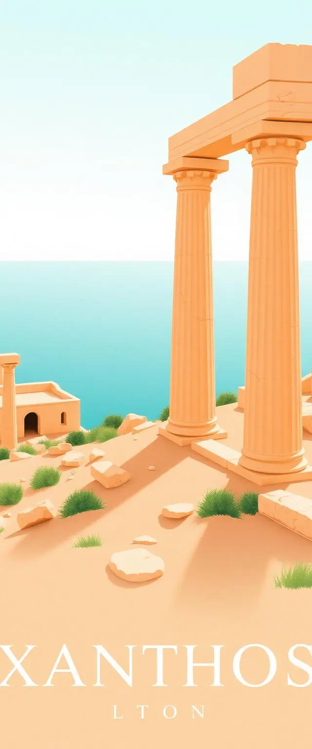 Xanthos-Letoon — illustrated travel poster