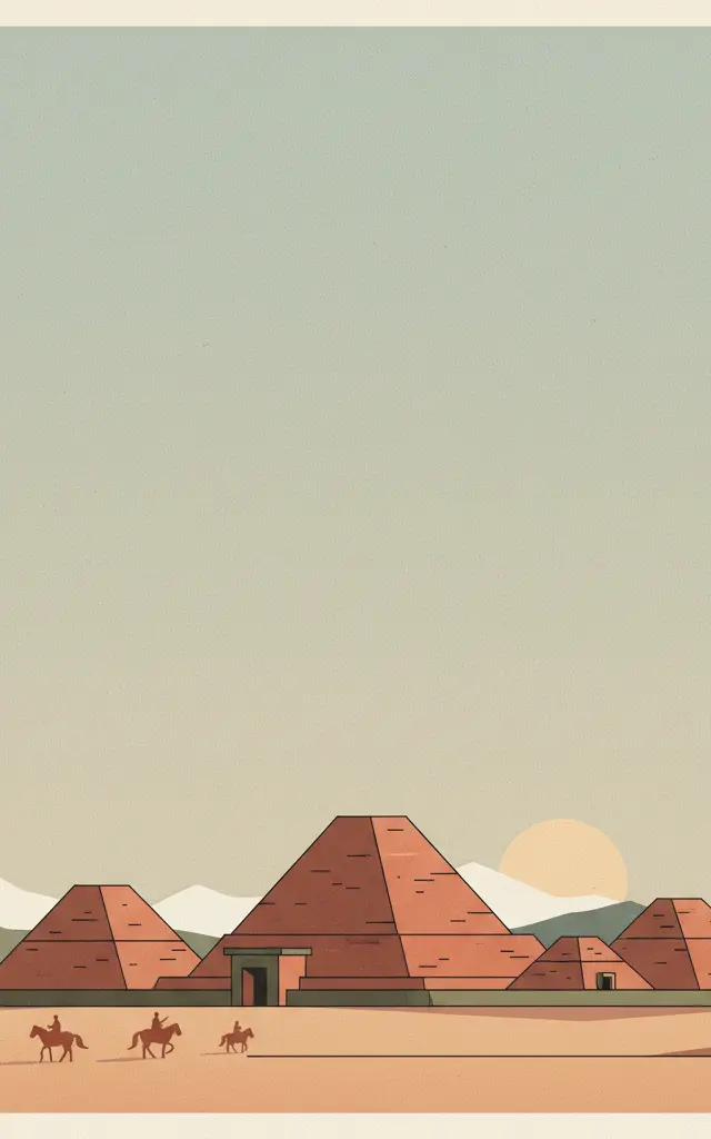 Xixia Imperial Tombs — illustrated travel poster
