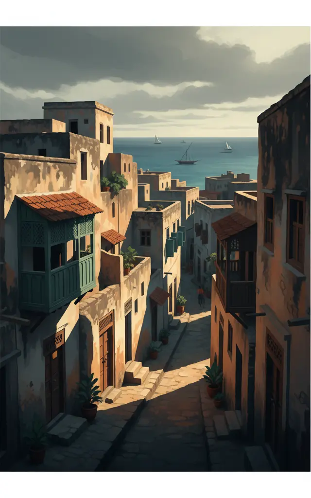 Stone Town of Zanzibar — illustrated travel poster
